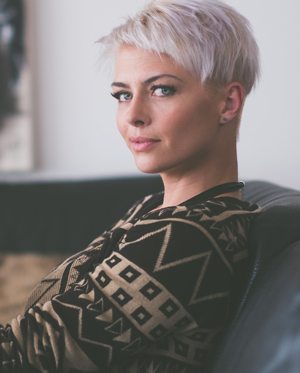 Woman with Short Blonde Hair Woman with Short Blonde Hair